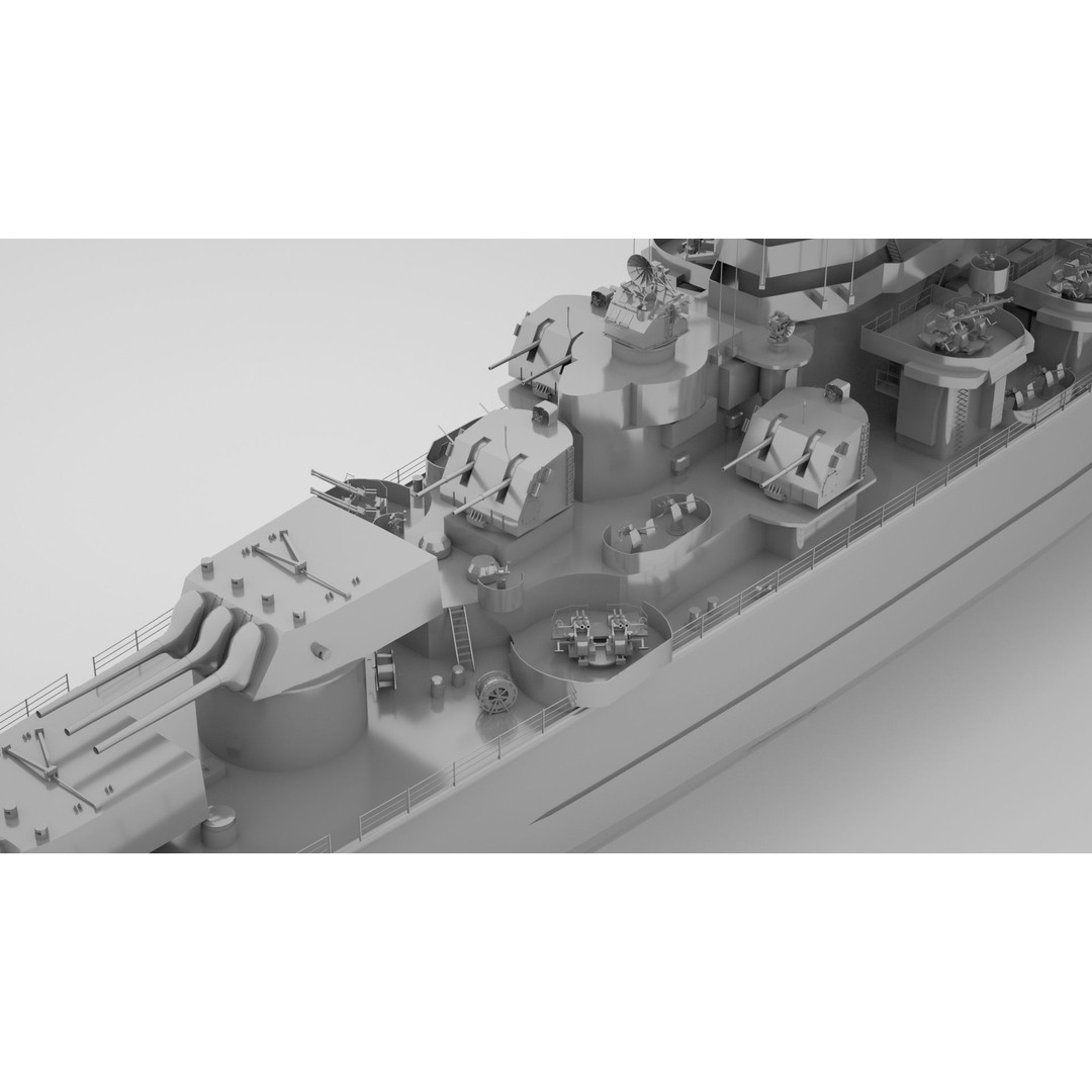 Oregon City Class Cruiser 3D Model – Rigged Military Watercraft, FBX - View 6