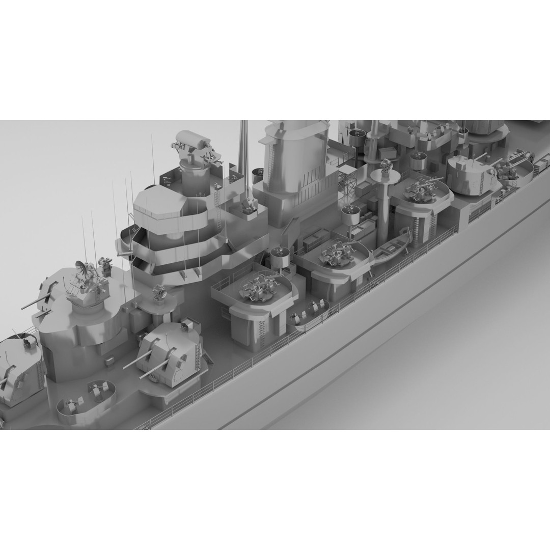 Oregon City Class Cruiser 3D Model – Rigged Military Watercraft, FBX - View 7