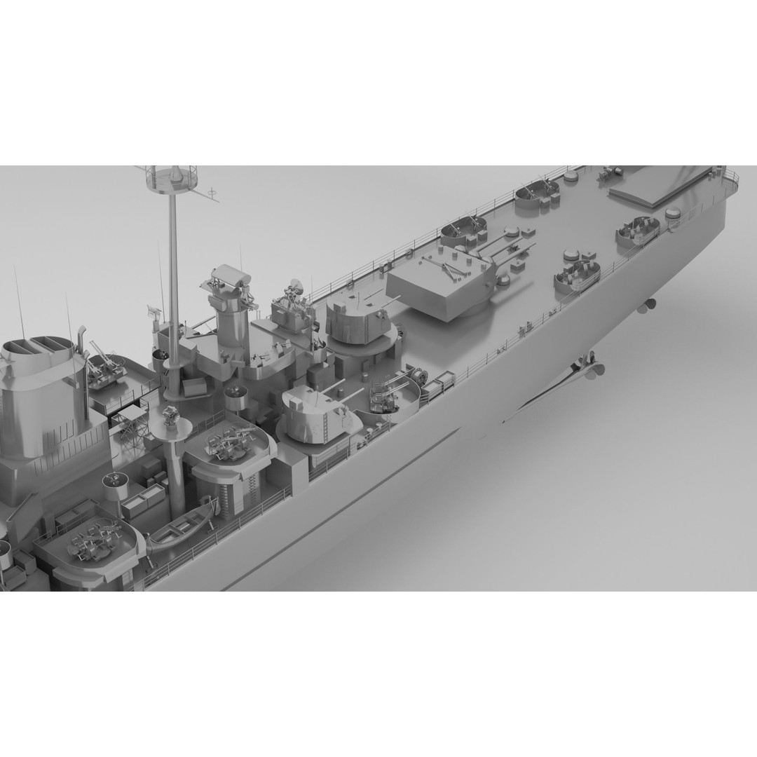 Oregon City Class Cruiser 3D Model – Rigged Military Watercraft, FBX - View 8