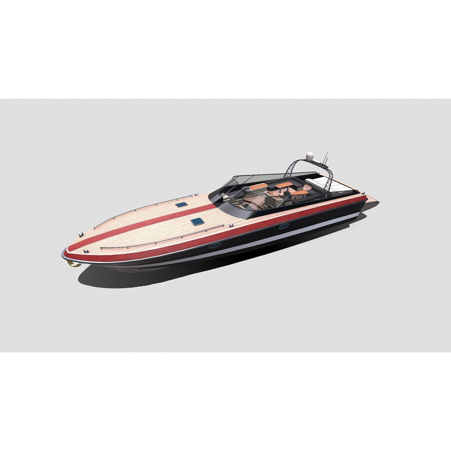 Luxury Boat - Low-Poly Game-Ready 3D Model - View 3