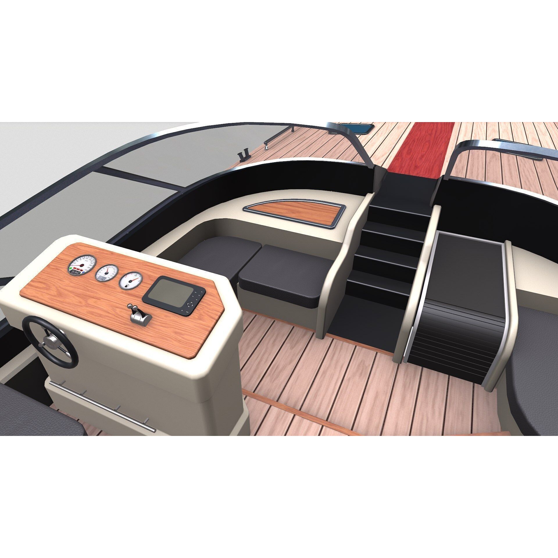 Luxury Boat - Low-Poly Game-Ready 3D Model - View 30