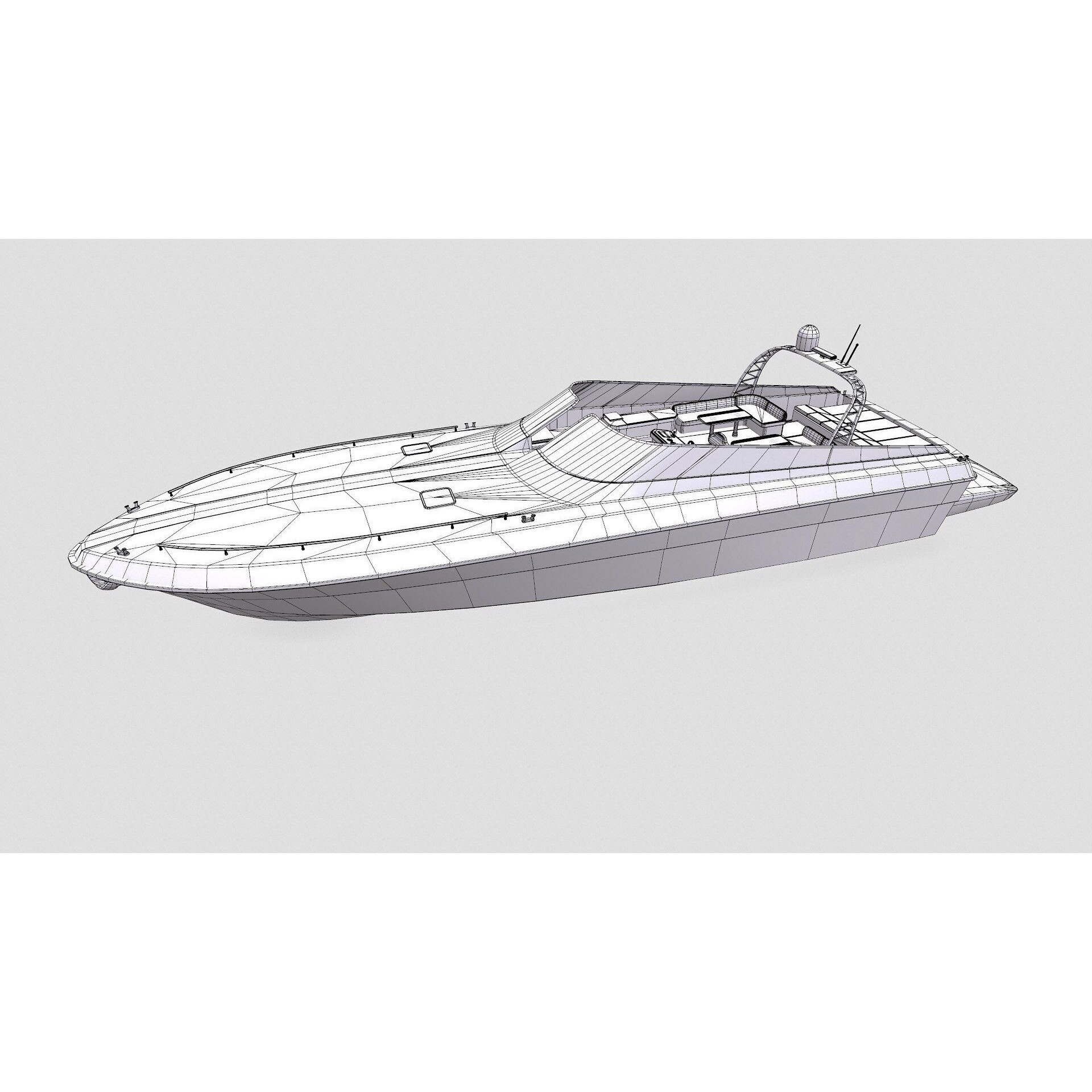 Luxury Boat - Low-Poly Game-Ready 3D Model - View 52