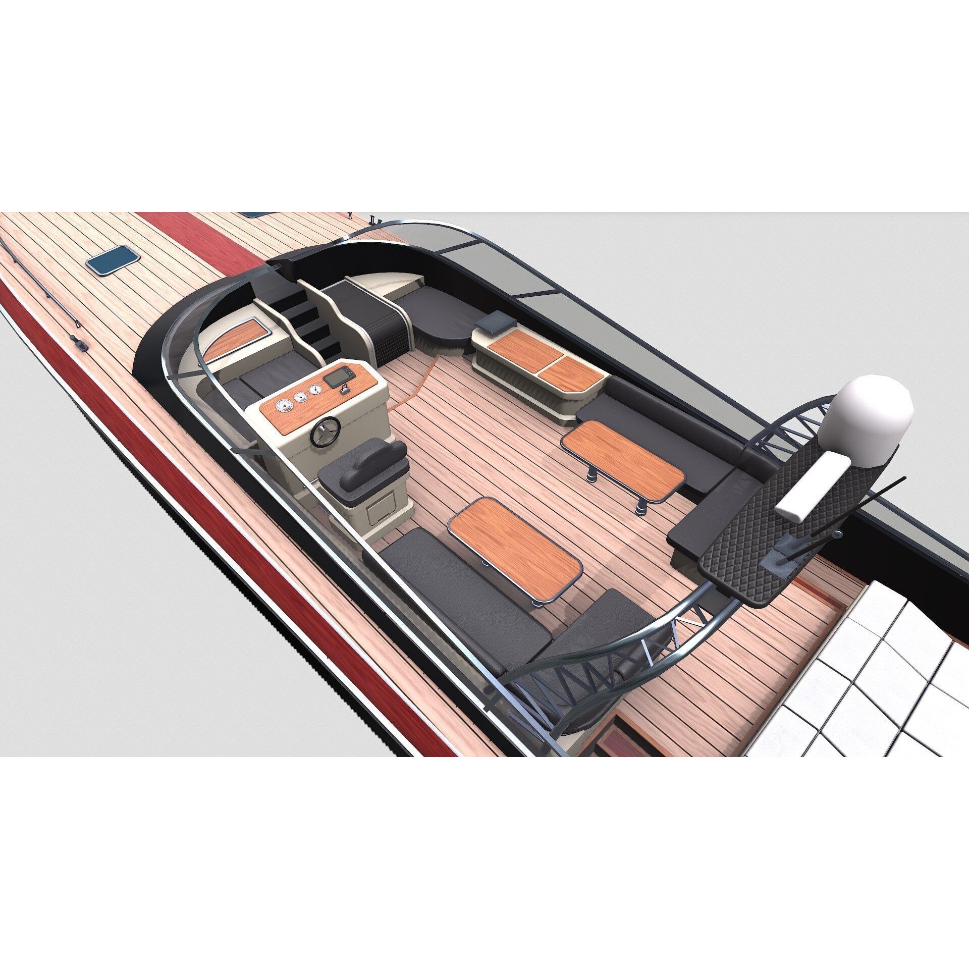 Luxury Boat - Low-Poly Game-Ready 3D Model - View 8