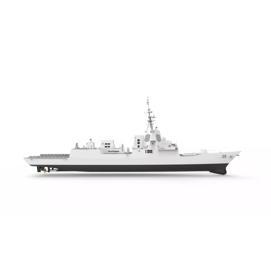 Hobart Class Destroyer 3D Model – Military Vessel, FBX, Game Ready - View 3