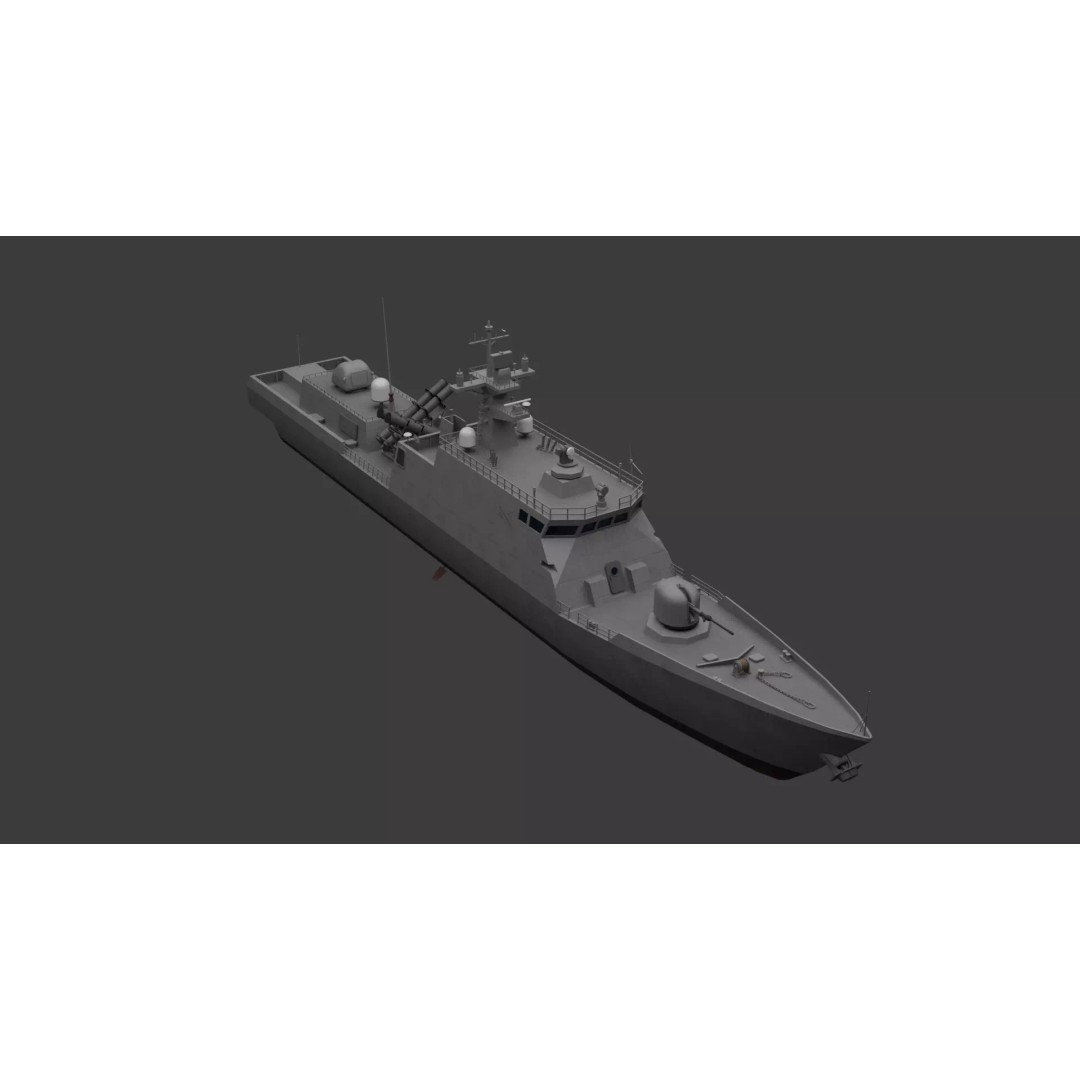 Yoon Youngha-class Patrol Missile Vessel 3D Model – Military Watercraft, FBX - View 11