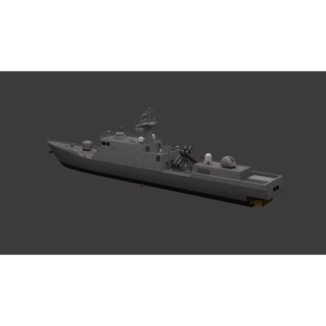 Yoon Youngha-class Patrol Missile Vessel 3D Model – Military Watercraft, FBX - View 12