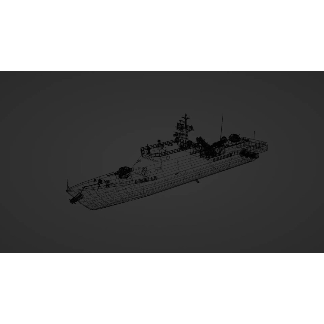Yoon Youngha-class Patrol Missile Vessel 3D Model – Military Watercraft, FBX - View 3