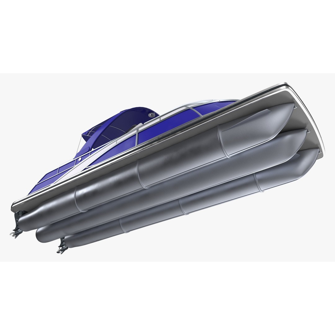 Designer Pontoon Boat 3D Model – High-End Watercraft, PBR Textures, FBX - View 14