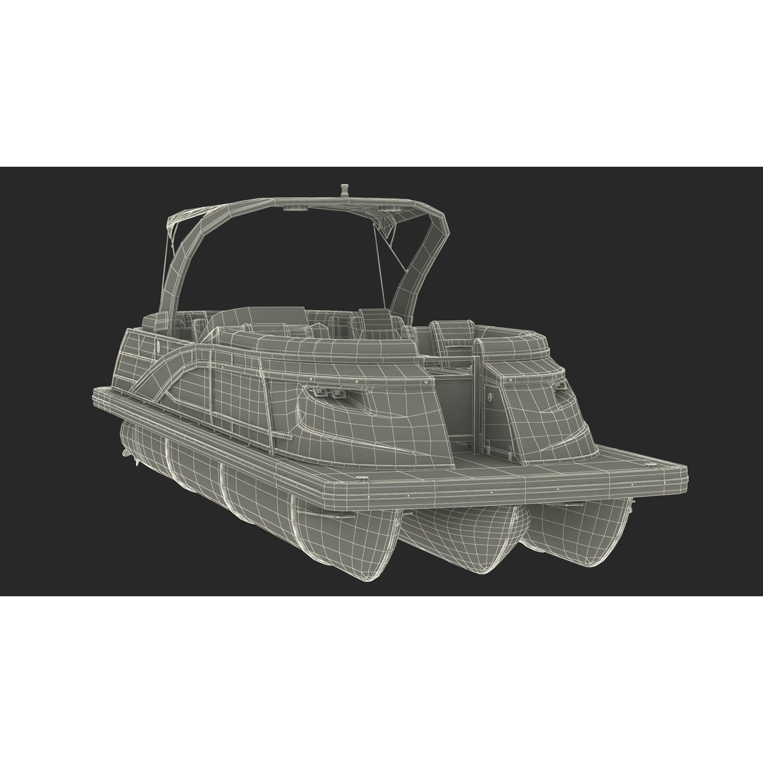 Designer Pontoon Boat 3D Model – High-End Watercraft, PBR Textures, FBX - View 22