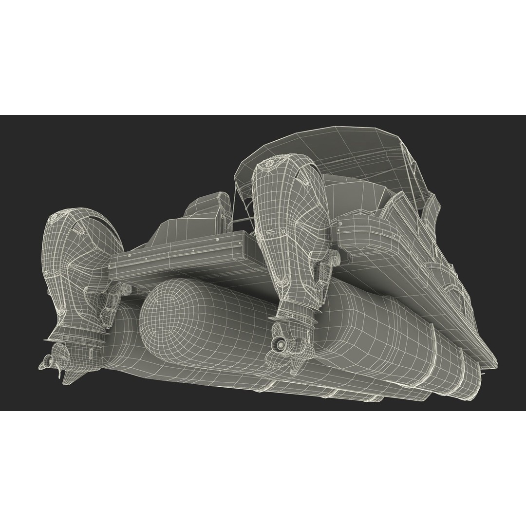 Designer Pontoon Boat 3D Model – High-End Watercraft, PBR Textures, FBX - View 25