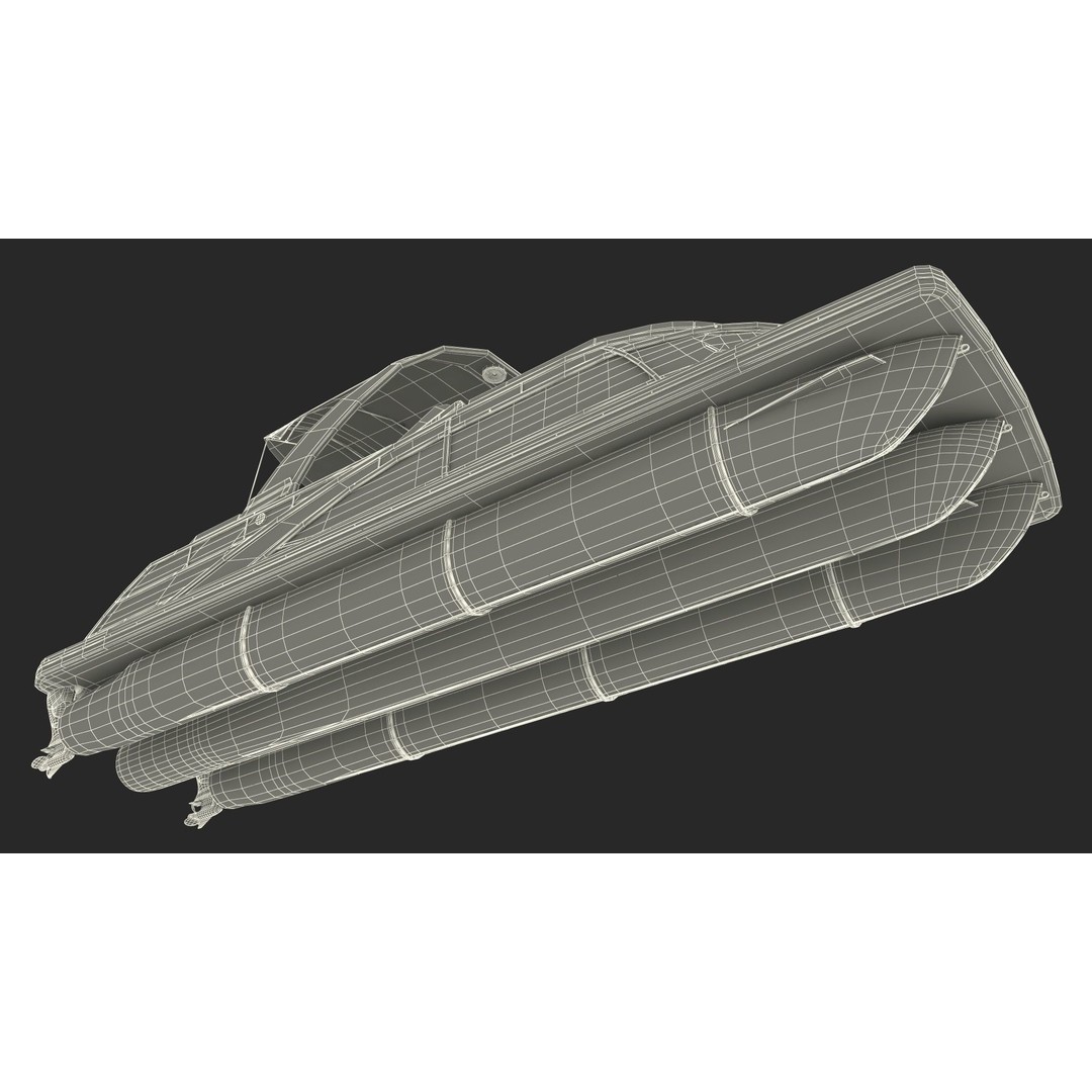 Designer Pontoon Boat 3D Model – High-End Watercraft, PBR Textures, FBX - View 26