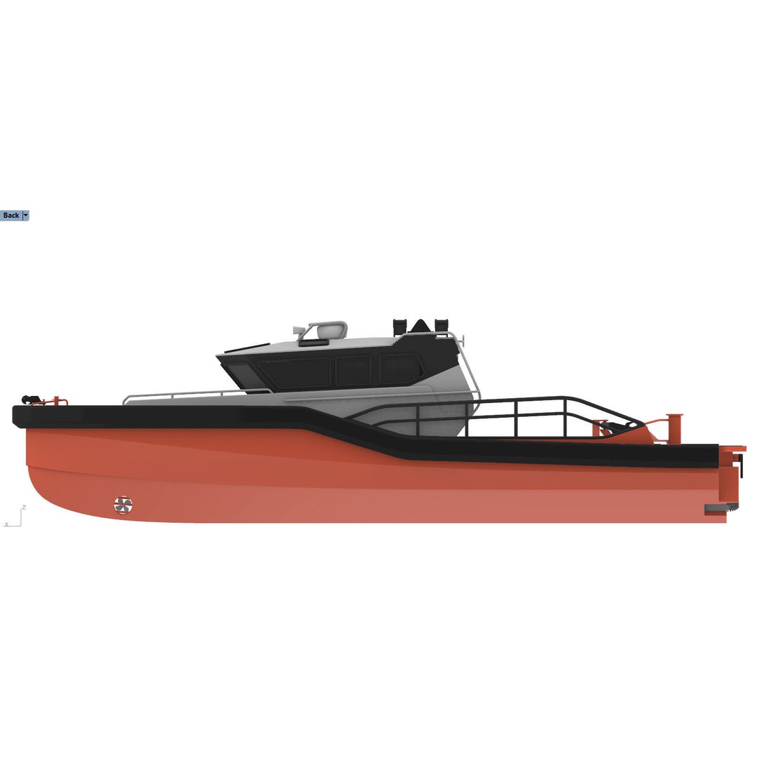 Palfinger Marine Work Boat 3D Model – High Detail Aluminium Vessel for Animation