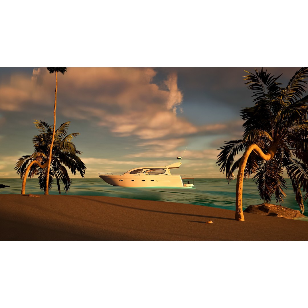 Yacht 3D Model – Photorealistic Design Asset, FBX, Blender