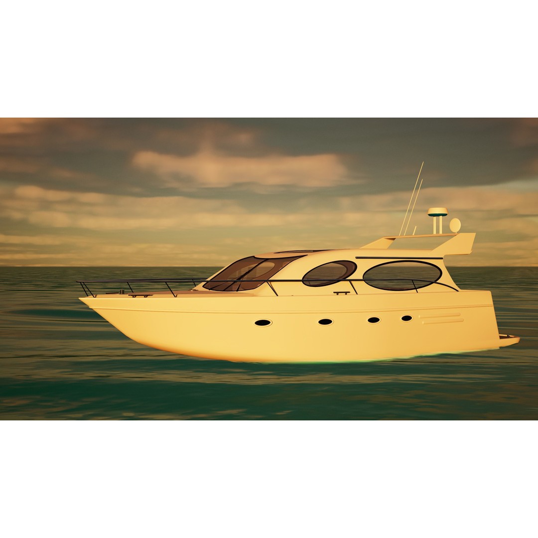 Yacht 3D Model – Photorealistic Design Asset, FBX, Blender - View 12