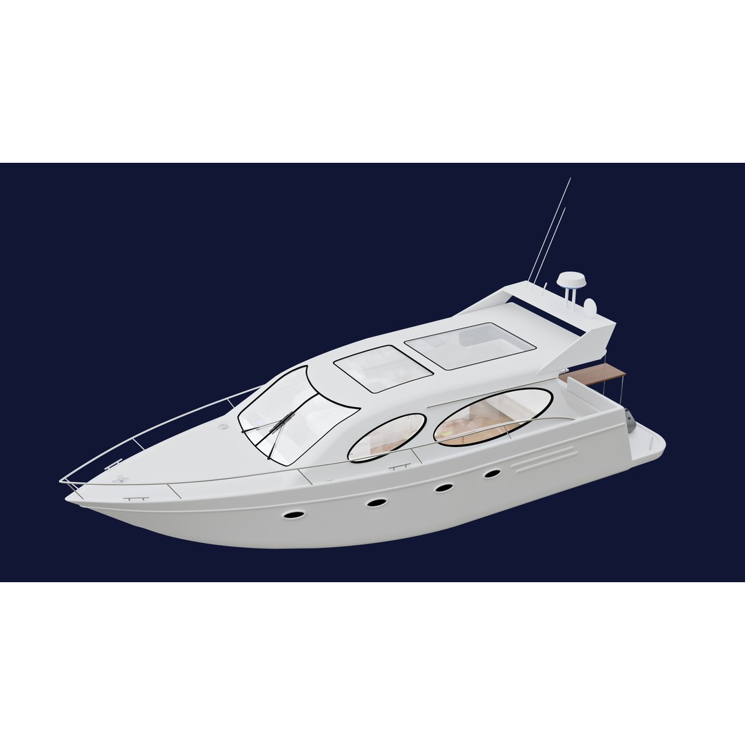 Yacht 3D Model – Photorealistic Design Asset, FBX, Blender - View 4