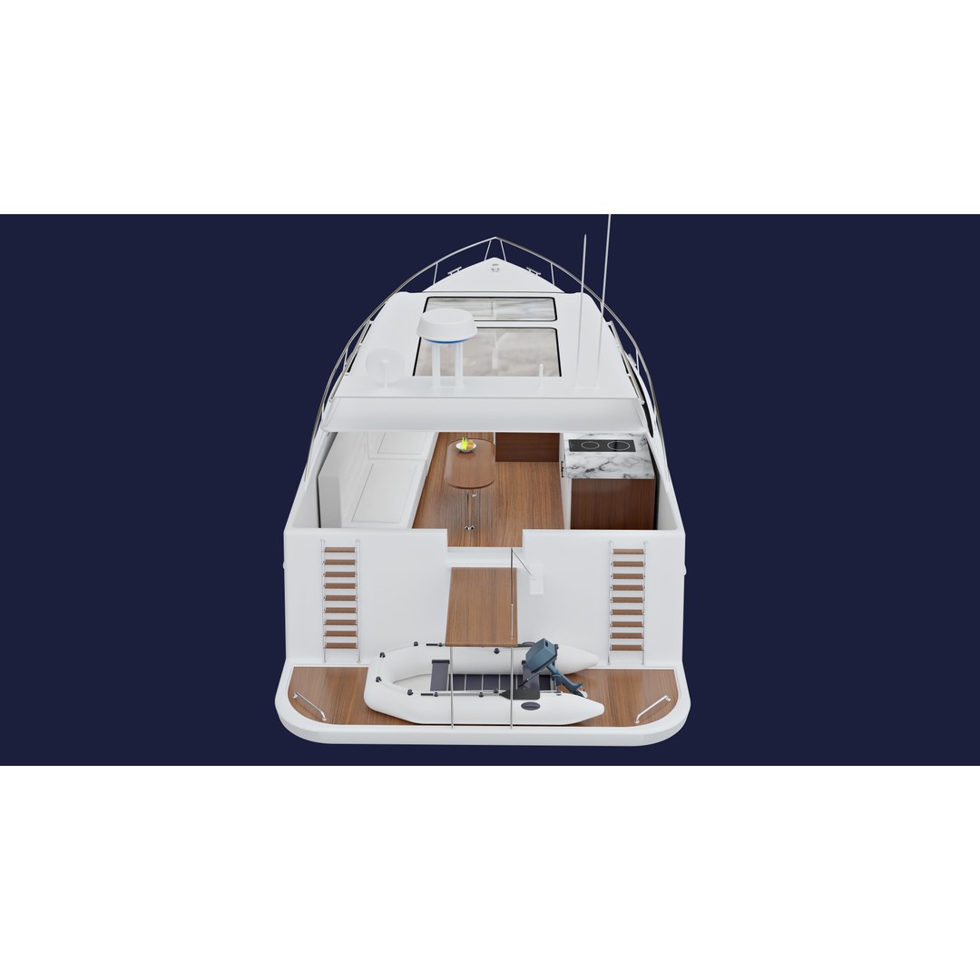 Yacht 3D Model – Photorealistic Design Asset, FBX, Blender - View 6