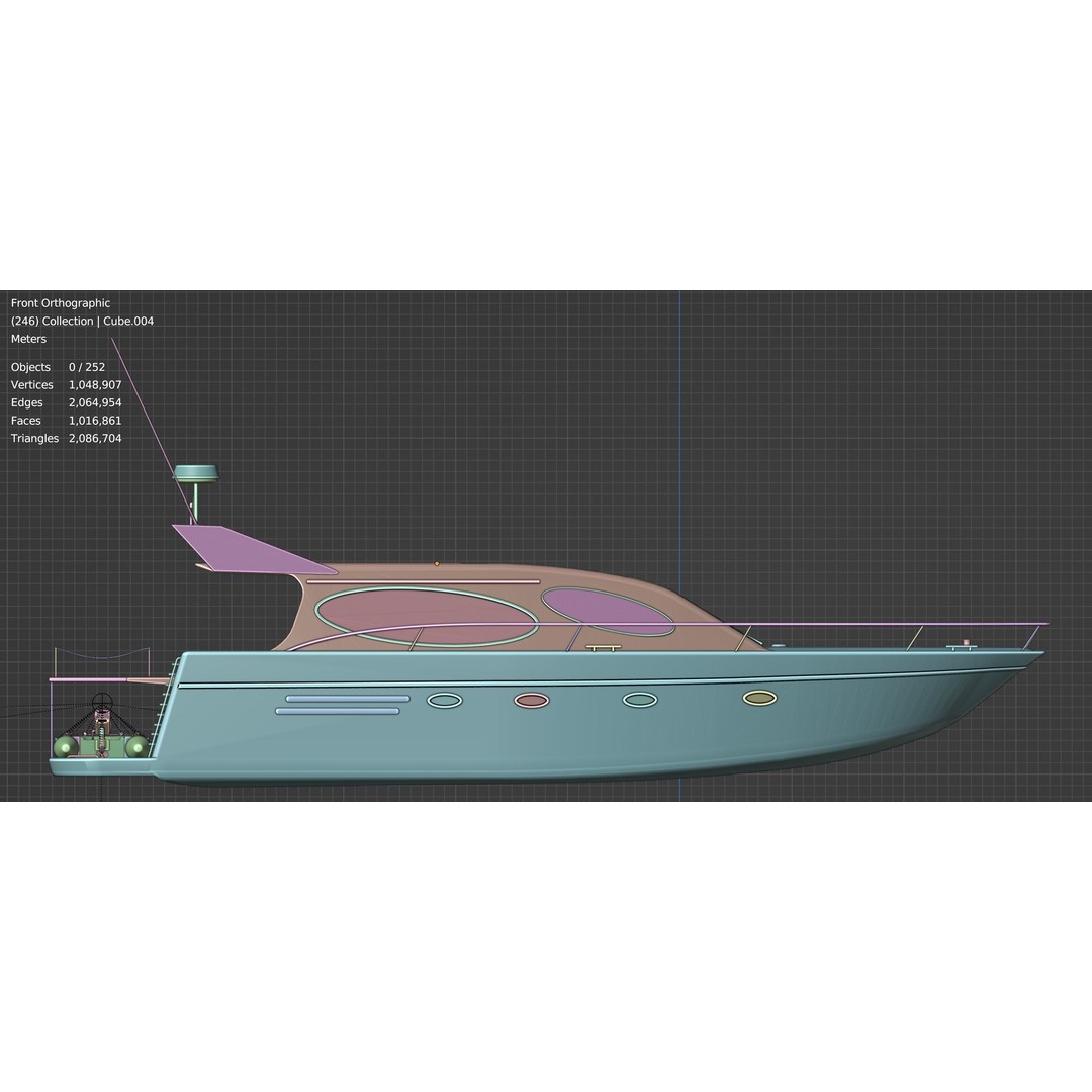 Yacht 3D Model – Photorealistic Design Asset, FBX, Blender - View 8