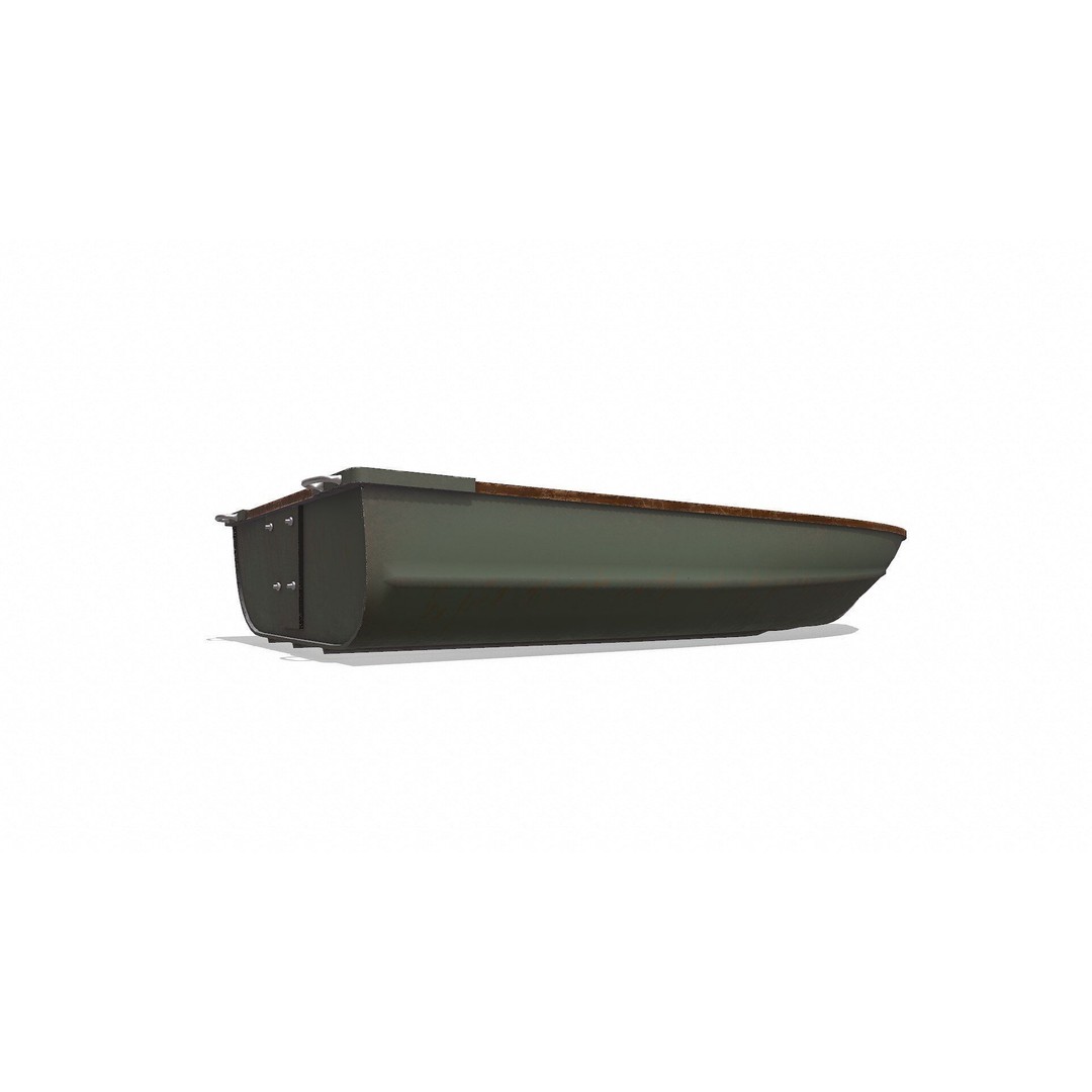 Old Metal Rowboat 3D Model – Low Poly PBR Game Asset, FBX, OBJ - View 10