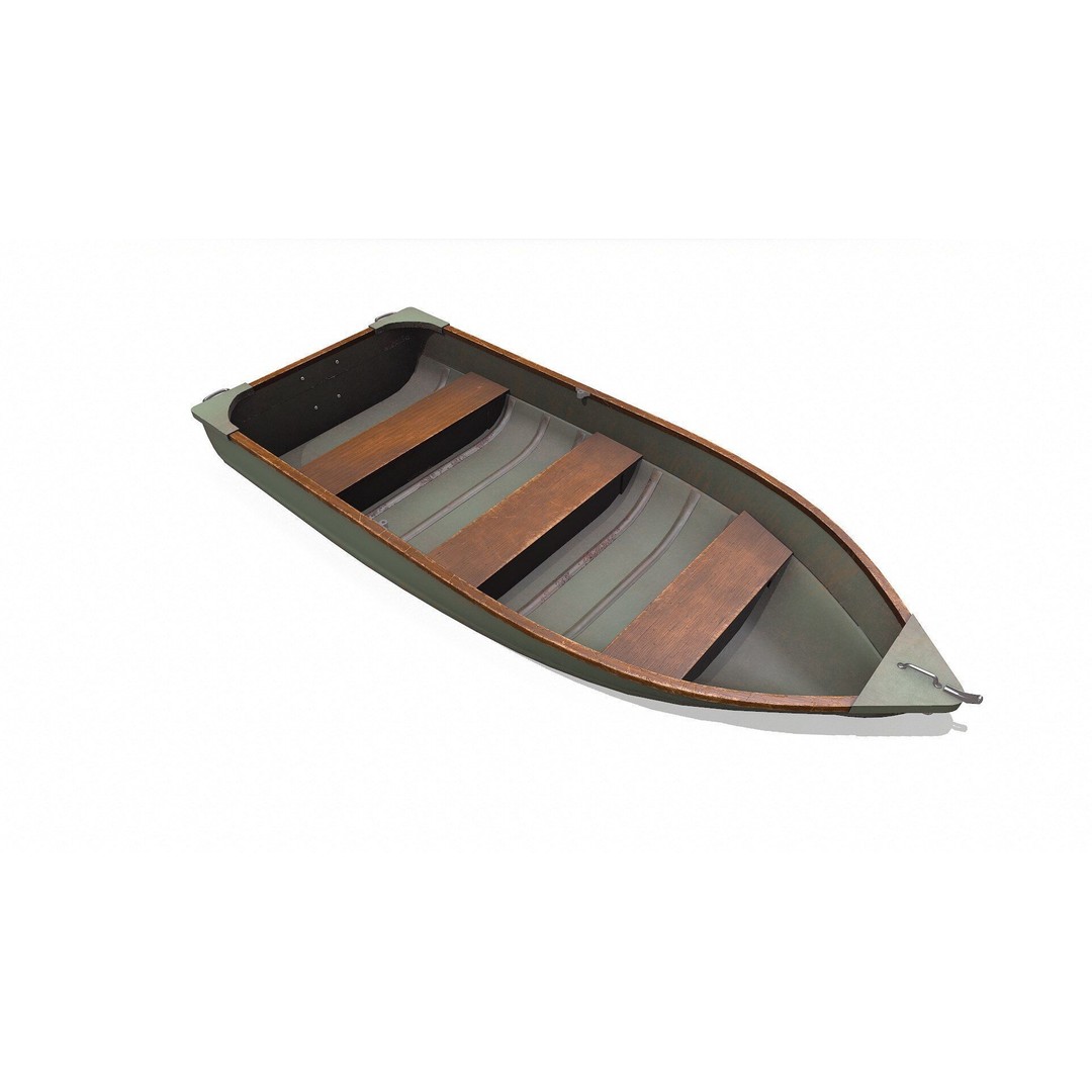 Old Metal Rowboat 3D Model – Low Poly PBR Game Asset, FBX, OBJ - View 13
