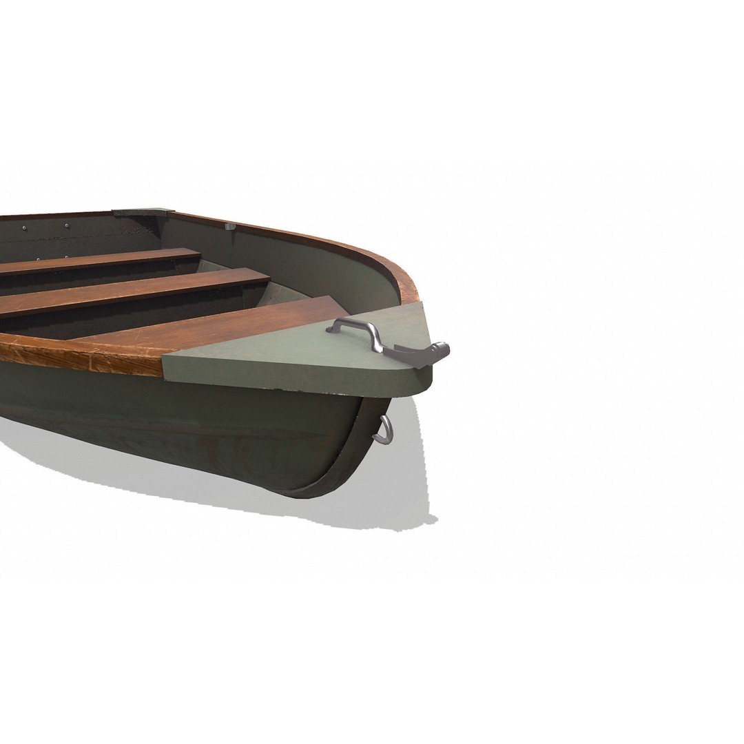 Old Metal Rowboat 3D Model – Low Poly PBR Game Asset, FBX, OBJ - View 15