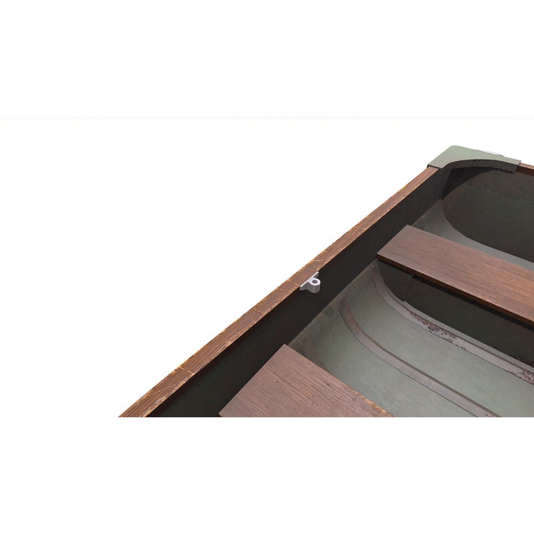 Old Metal Rowboat 3D Model – Low Poly PBR Game Asset, FBX, OBJ - View 17