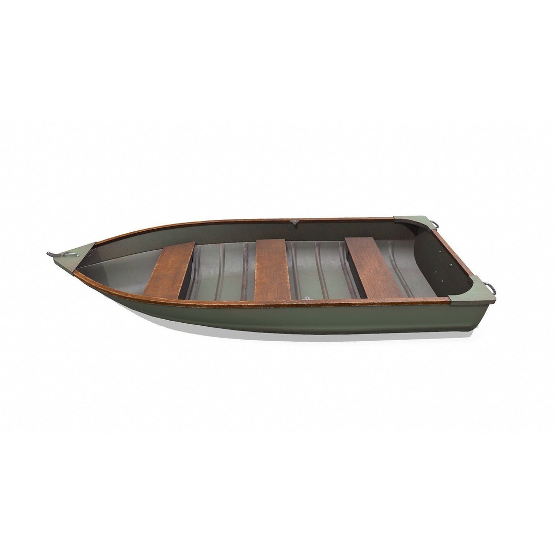 Old Metal Rowboat 3D Model – Low Poly PBR Game Asset, FBX, OBJ - View 5