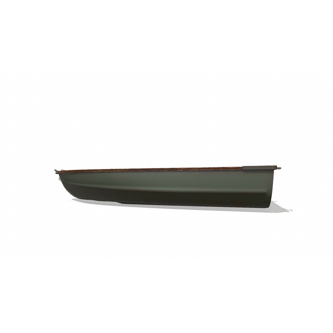 Old Metal Rowboat 3D Model – Low Poly PBR Game Asset, FBX, OBJ - View 6