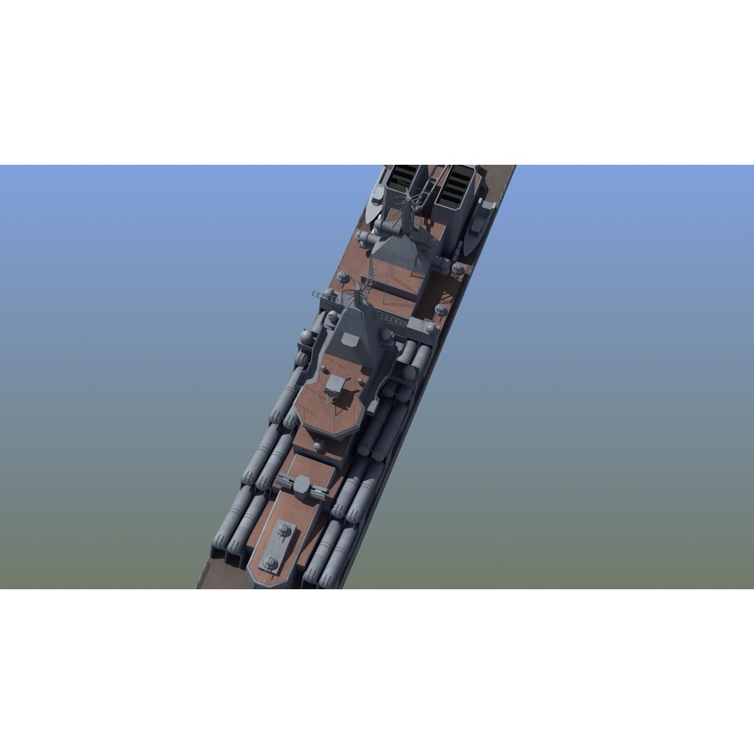 Russian Missile Cruiser 3D Model – Slava Class Naval Asset, FBX, PBR