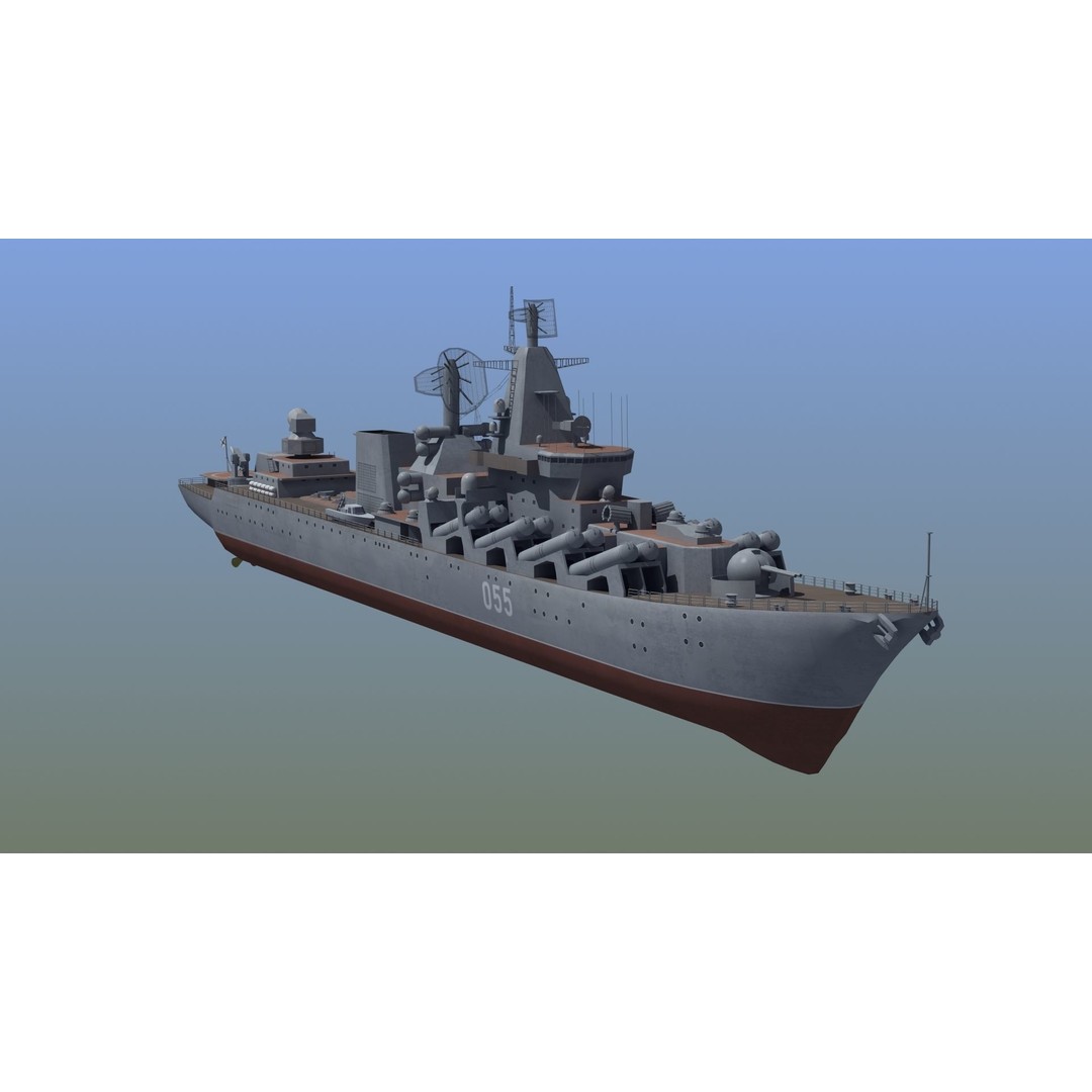Russian Missile Cruiser 3D Model – Slava Class Naval Asset, FBX, PBR - View 18