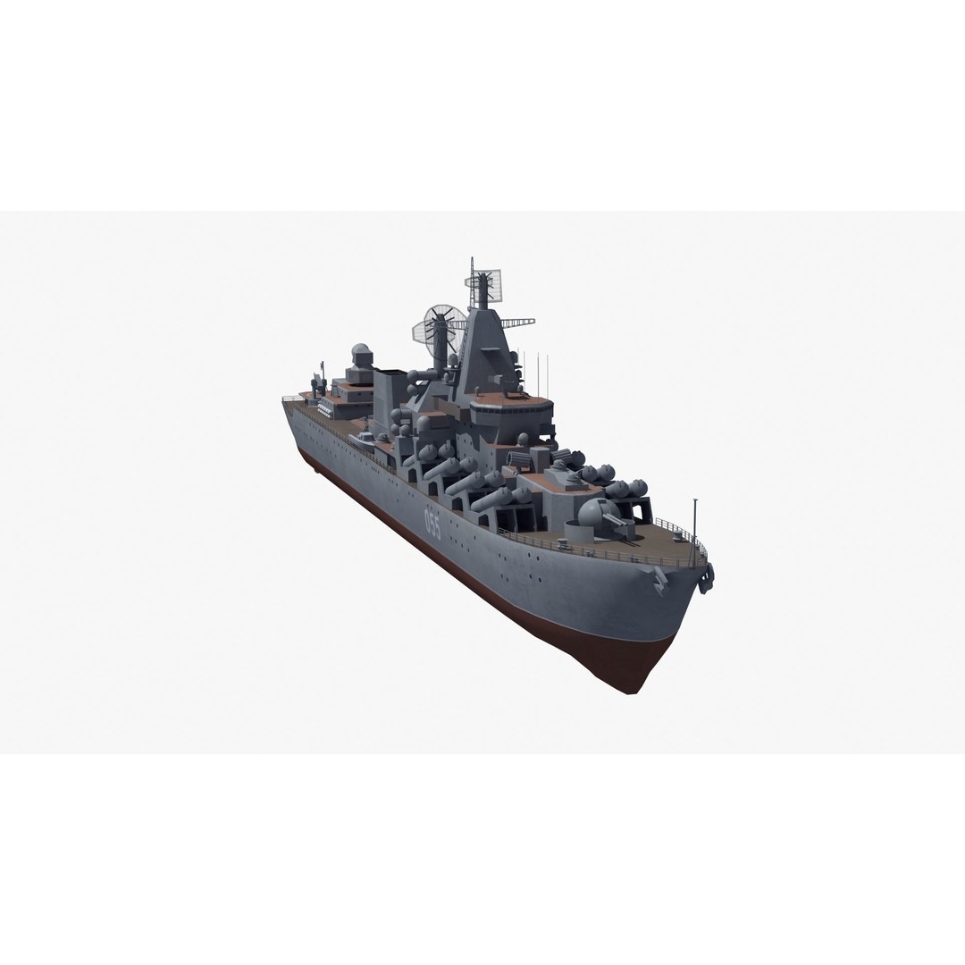 Russian Missile Cruiser 3D Model – Slava Class Naval Asset, FBX, PBR - View 19