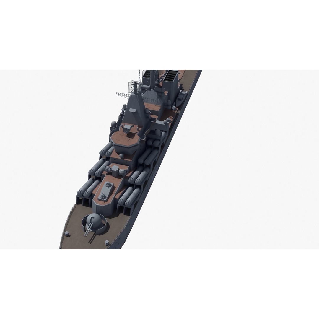 Russian Missile Cruiser 3D Model – Slava Class Naval Asset, FBX, PBR - View 20
