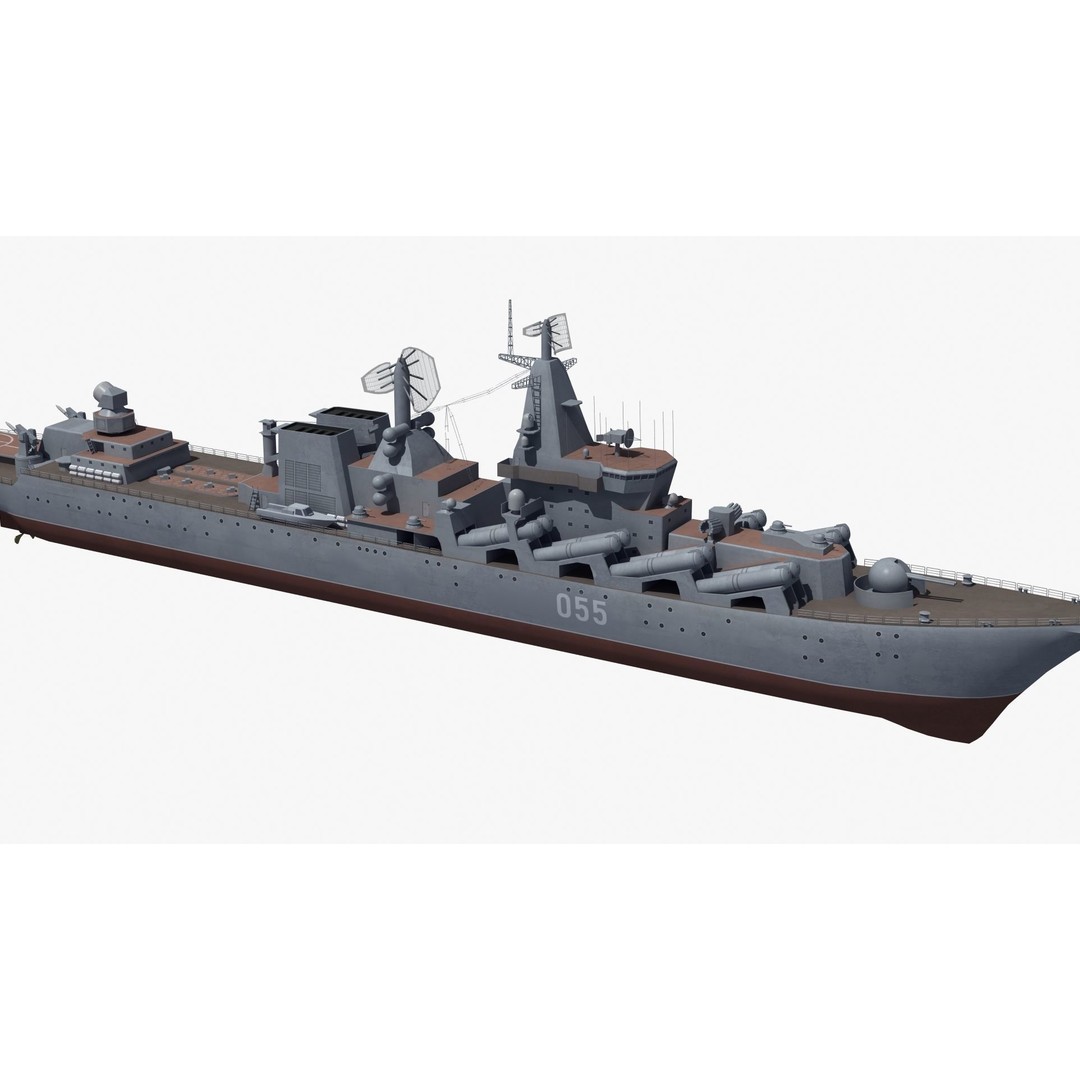 Russian Missile Cruiser 3D Model – Slava Class Naval Asset, FBX, PBR - View 21