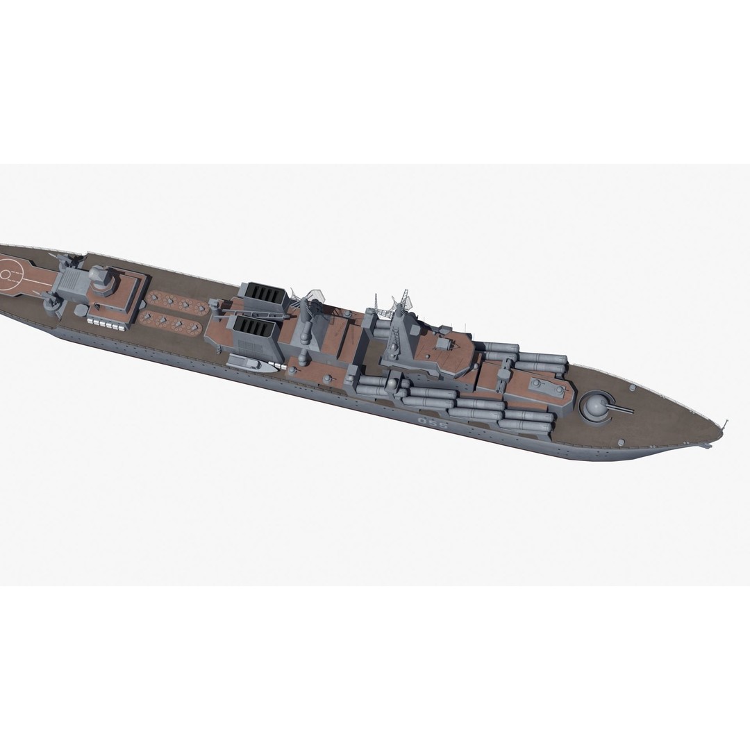 Russian Missile Cruiser 3D Model – Slava Class Naval Asset, FBX, PBR - View 23