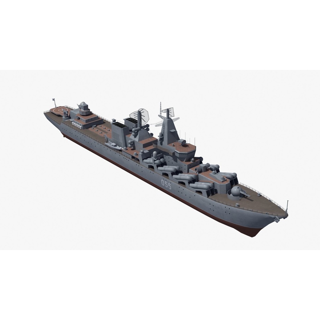Russian Missile Cruiser 3D Model – Slava Class Naval Asset, FBX, PBR - View 27