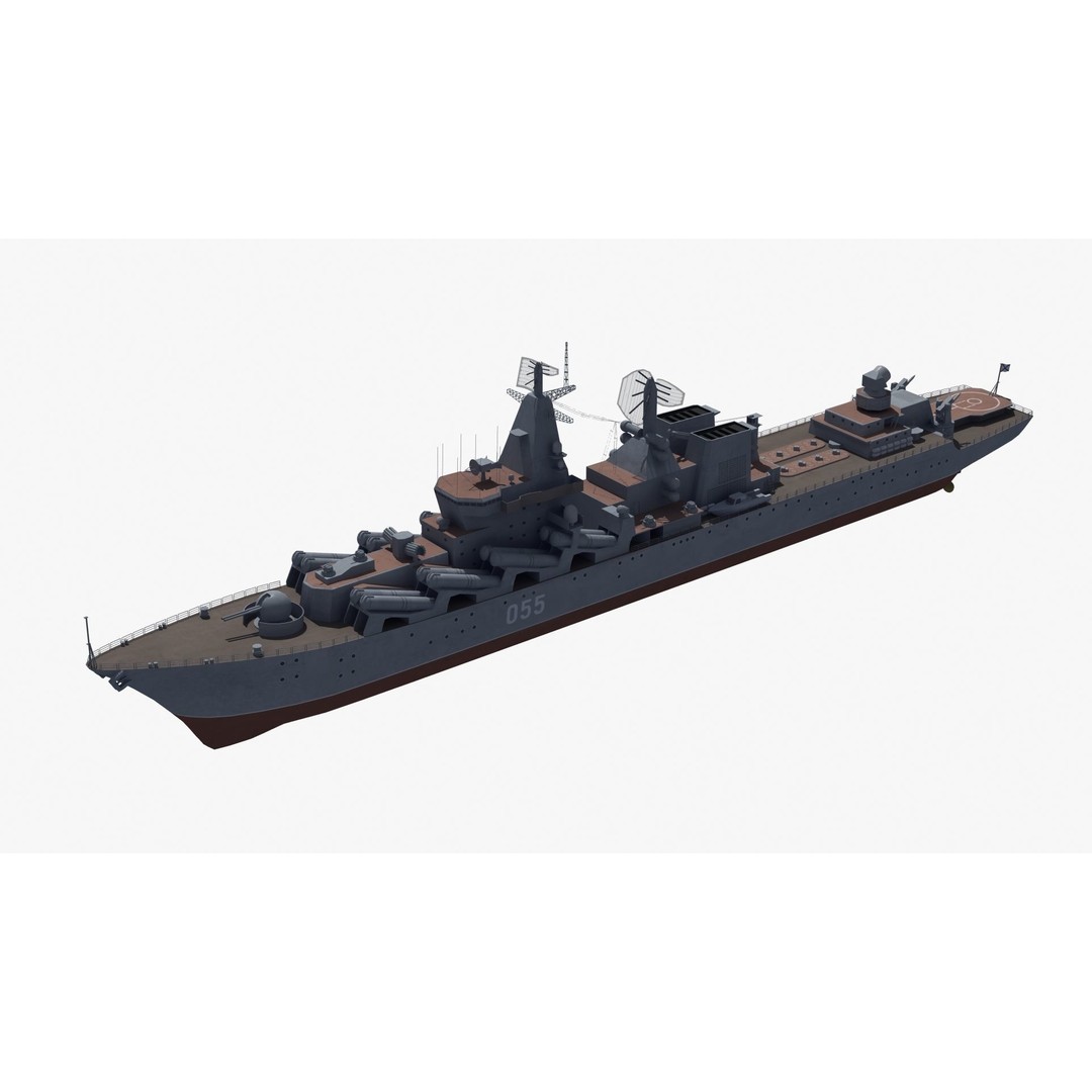 Russian Missile Cruiser 3D Model – Slava Class Naval Asset, FBX, PBR - View 28