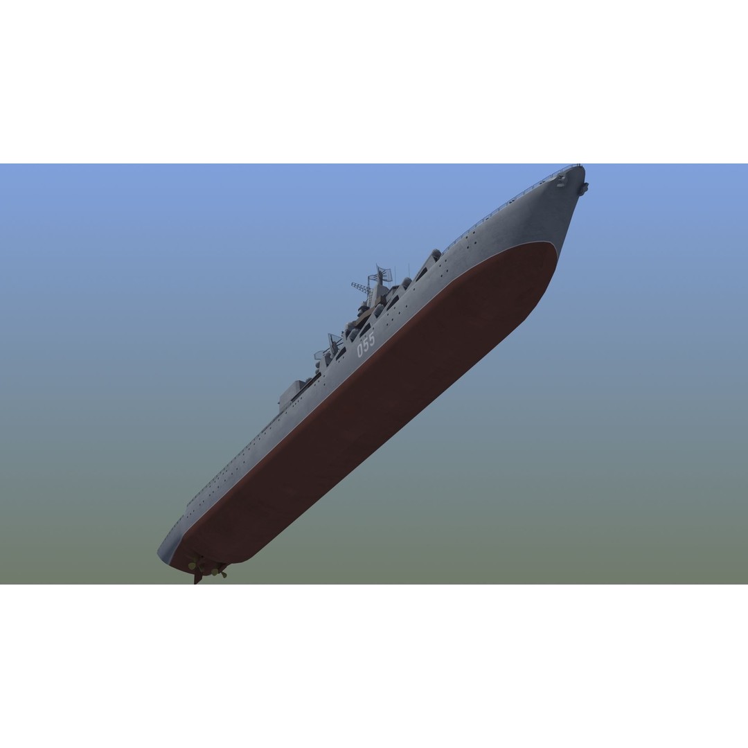 Russian Missile Cruiser 3D Model – Slava Class Naval Asset, FBX, PBR - View 31