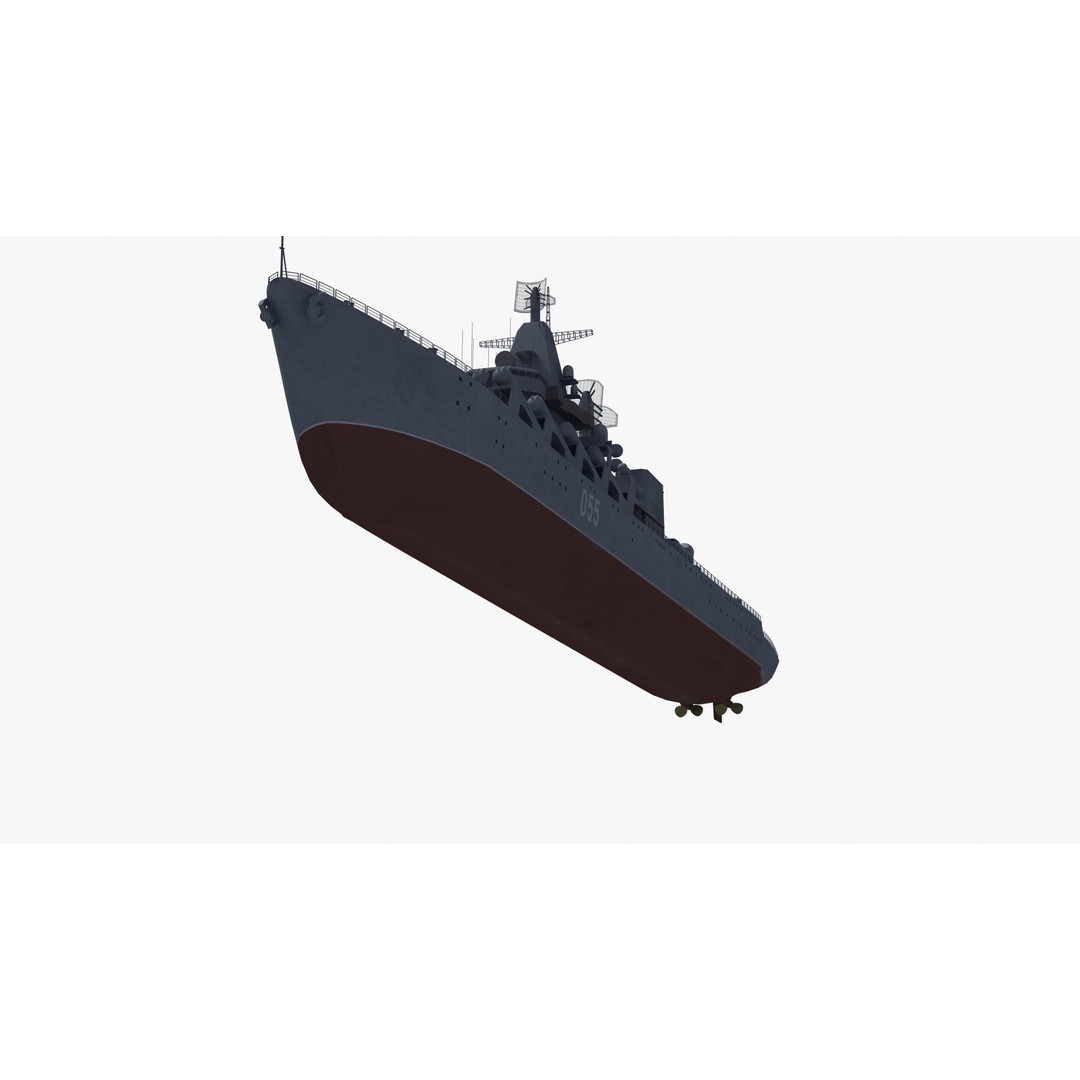 Russian Missile Cruiser 3D Model – Slava Class Naval Asset, FBX, PBR - View 32