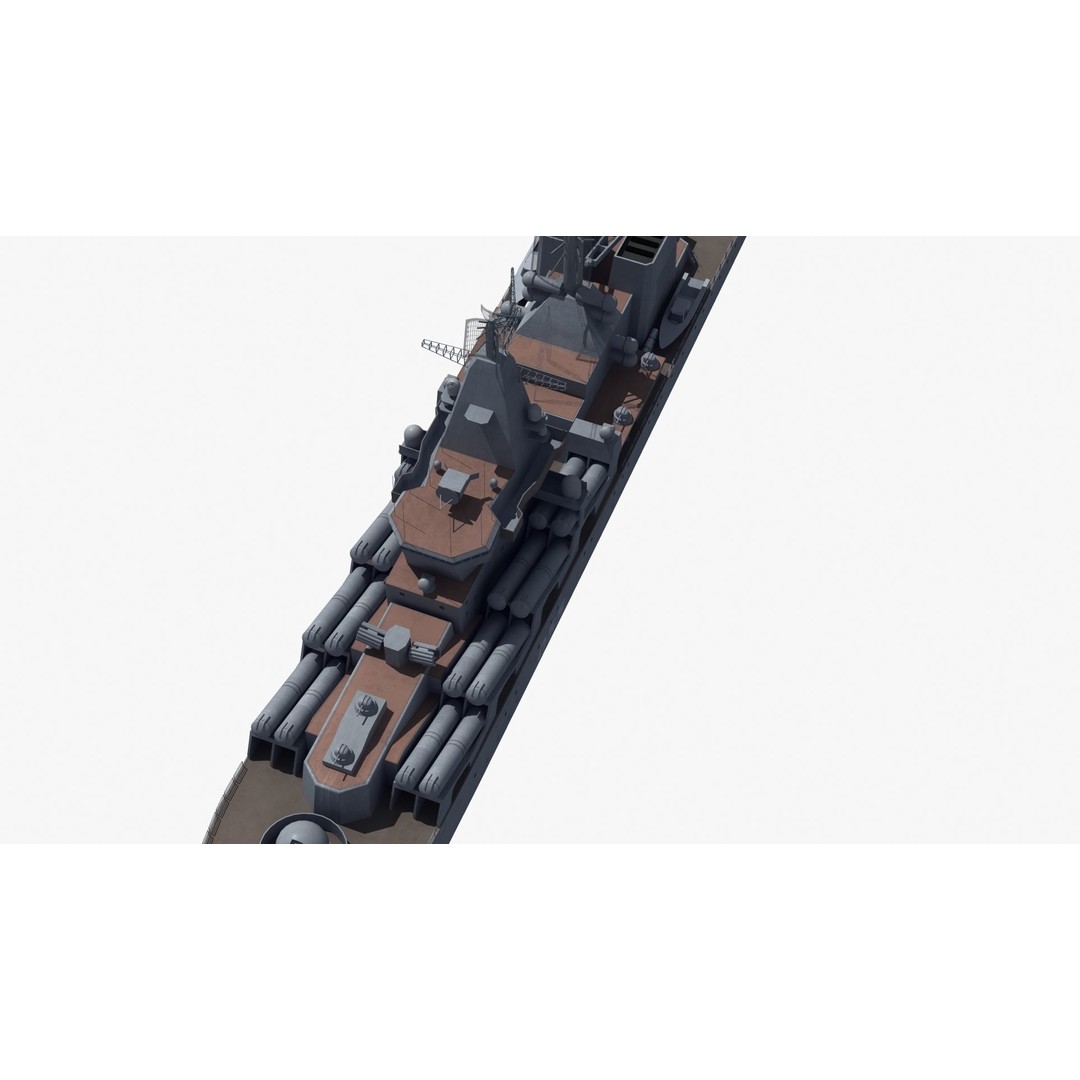 Russian Missile Cruiser 3D Model – Slava Class Naval Asset, FBX, PBR - View 33