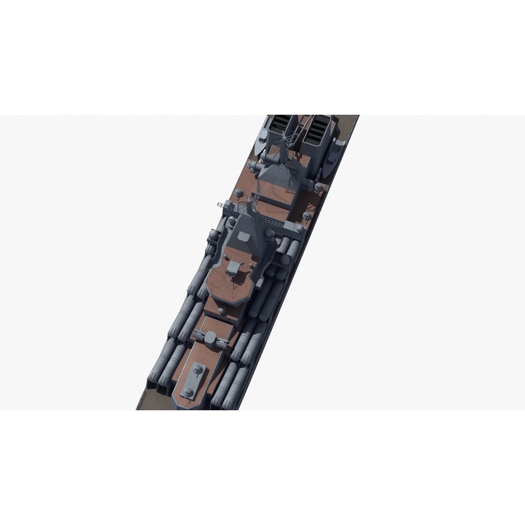 Russian Missile Cruiser 3D Model – Slava Class Naval Asset, FBX, PBR - View 37