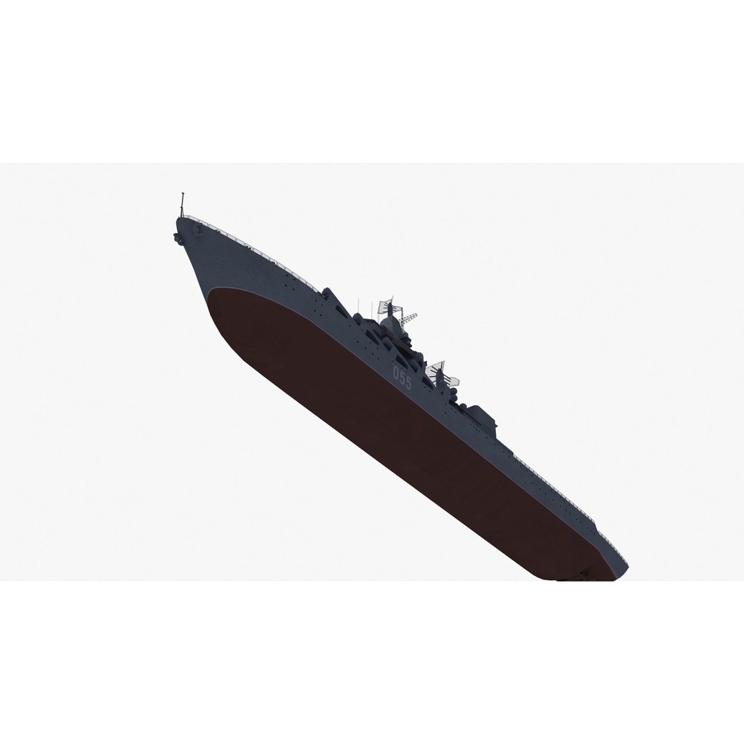 Russian Missile Cruiser 3D Model – Slava Class Naval Asset, FBX, PBR - View 9
