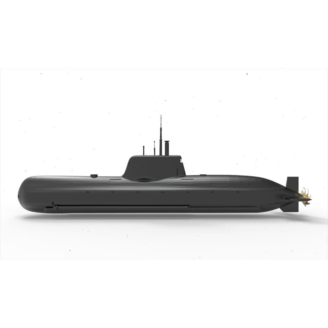 Type 214 Submarine 3D Model – Military Vessel, PBR Textures, FBX - View 3