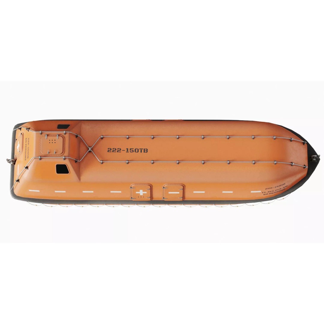 Freefall Lifeboat 3D Model – PBR Watercraft Asset, FBX & OBJ - View 6