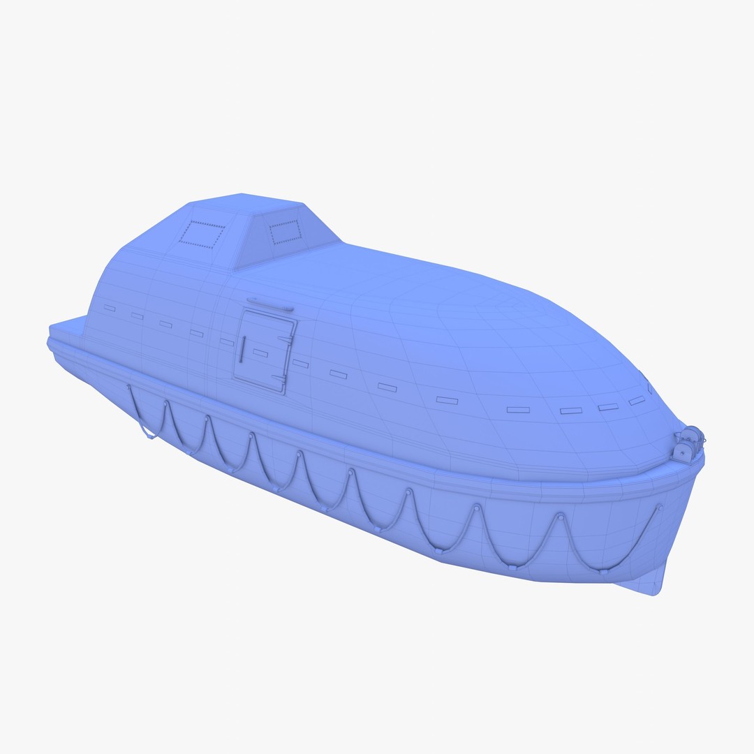 Life Boat 3D Model – High Poly PBR Asset, Blender, FBX, OBJ