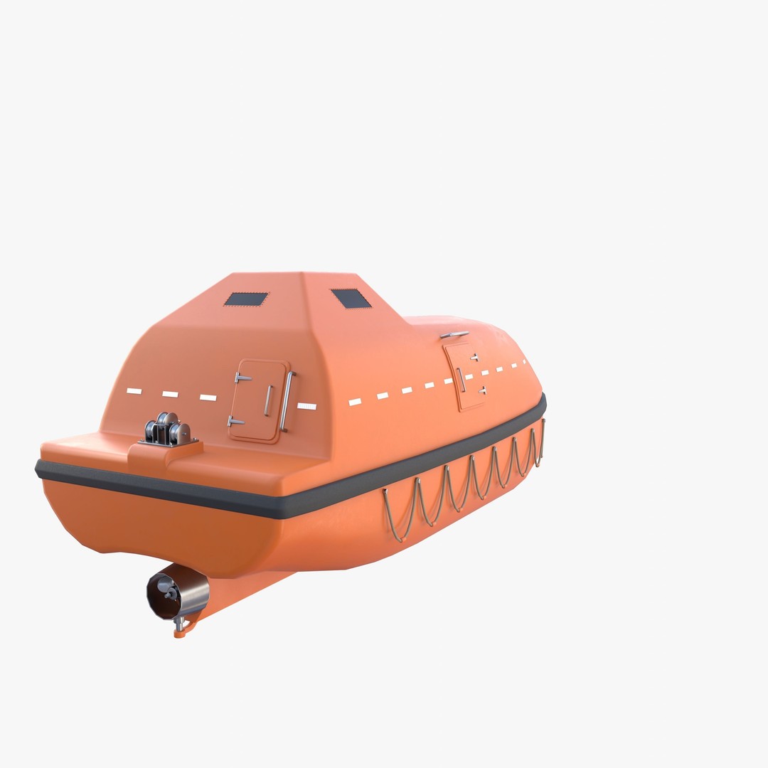 Life Boat 3D Model – High Poly PBR Asset, Blender, FBX, OBJ - View 10