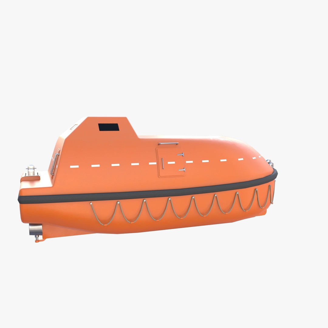 Life Boat 3D Model – High Poly PBR Asset, Blender, FBX, OBJ - View 11