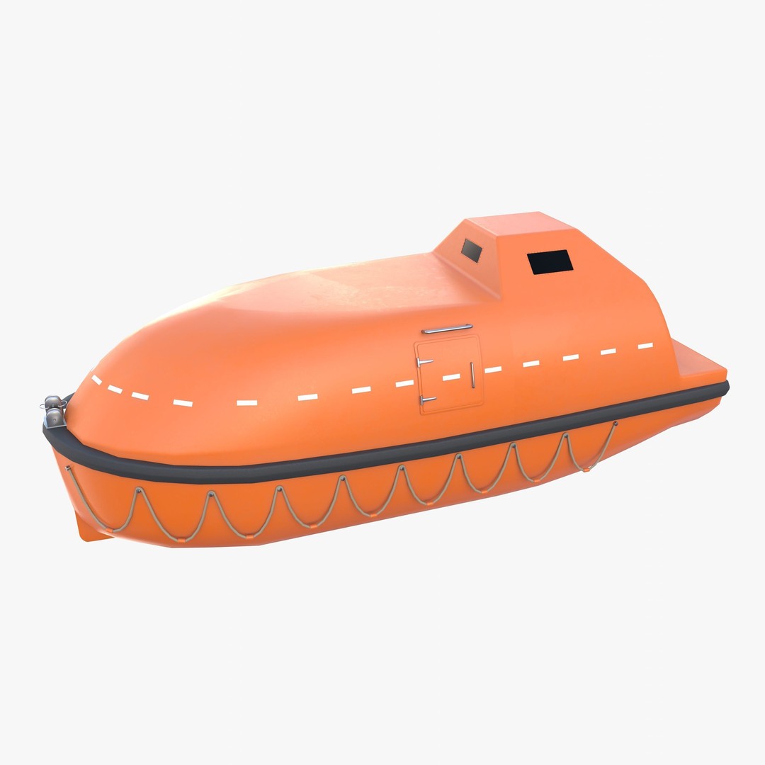 Life Boat 3D Model – High Poly PBR Asset, Blender, FBX, OBJ - View 12
