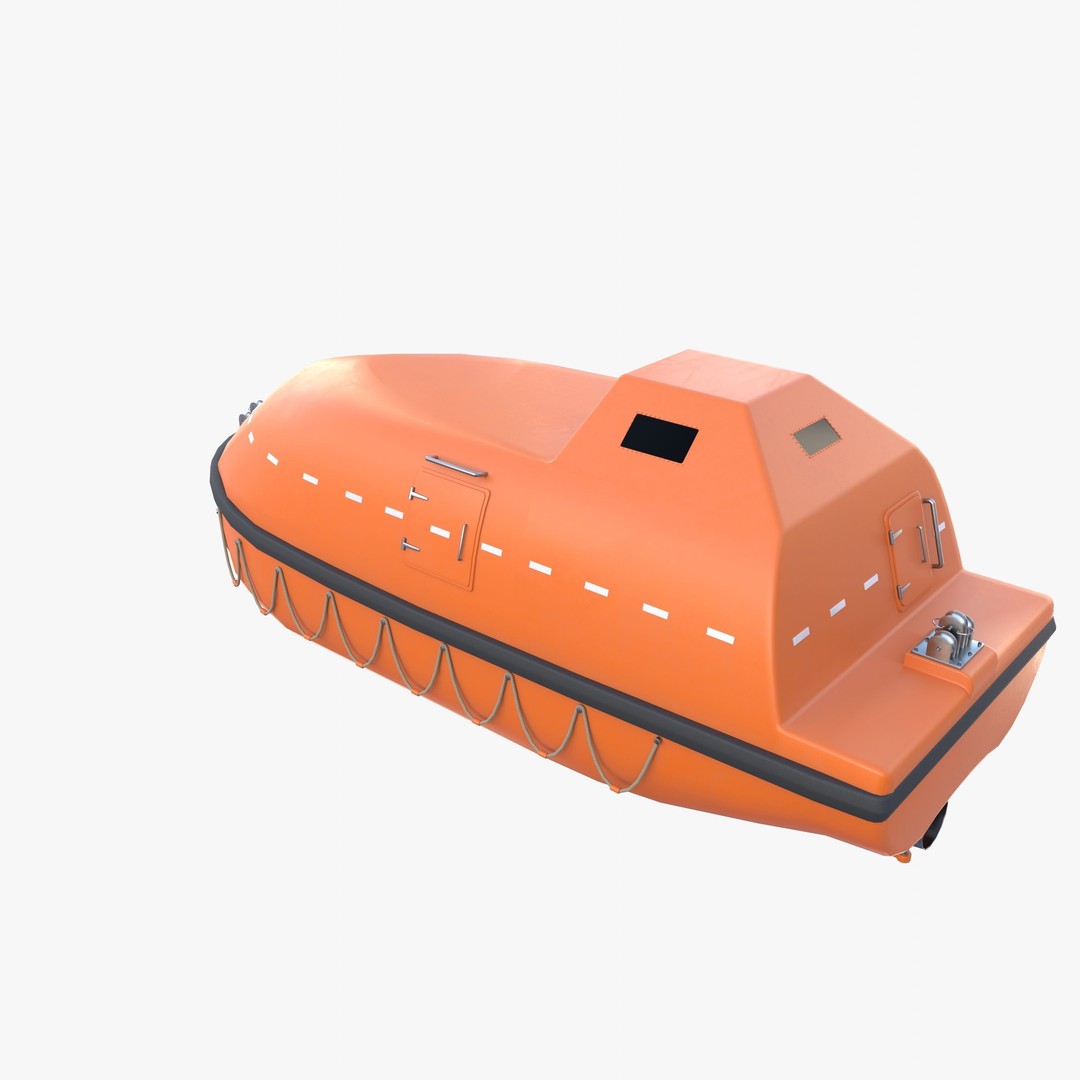 Life Boat 3D Model – High Poly PBR Asset, Blender, FBX, OBJ - View 13