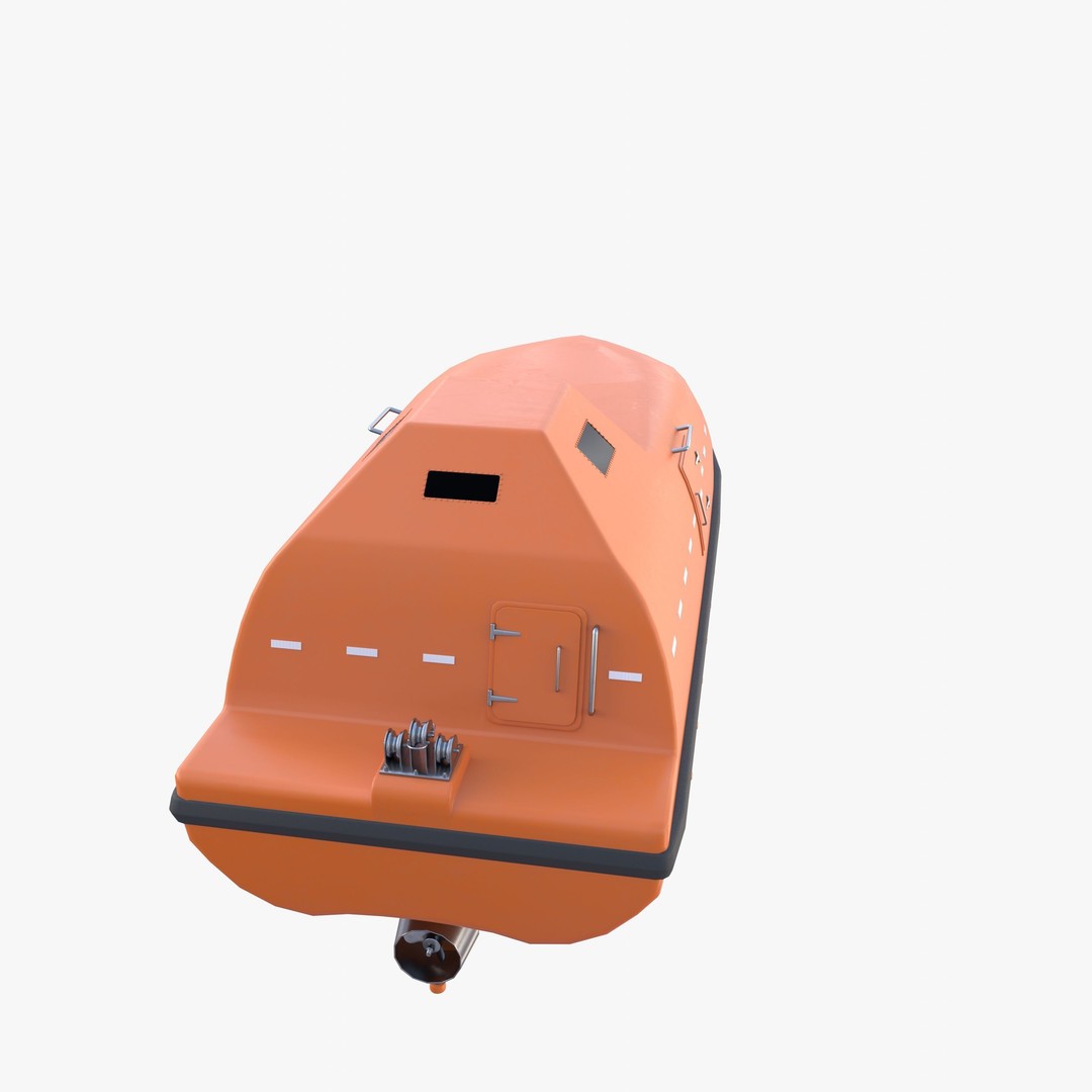 Life Boat 3D Model – High Poly PBR Asset, Blender, FBX, OBJ - View 14