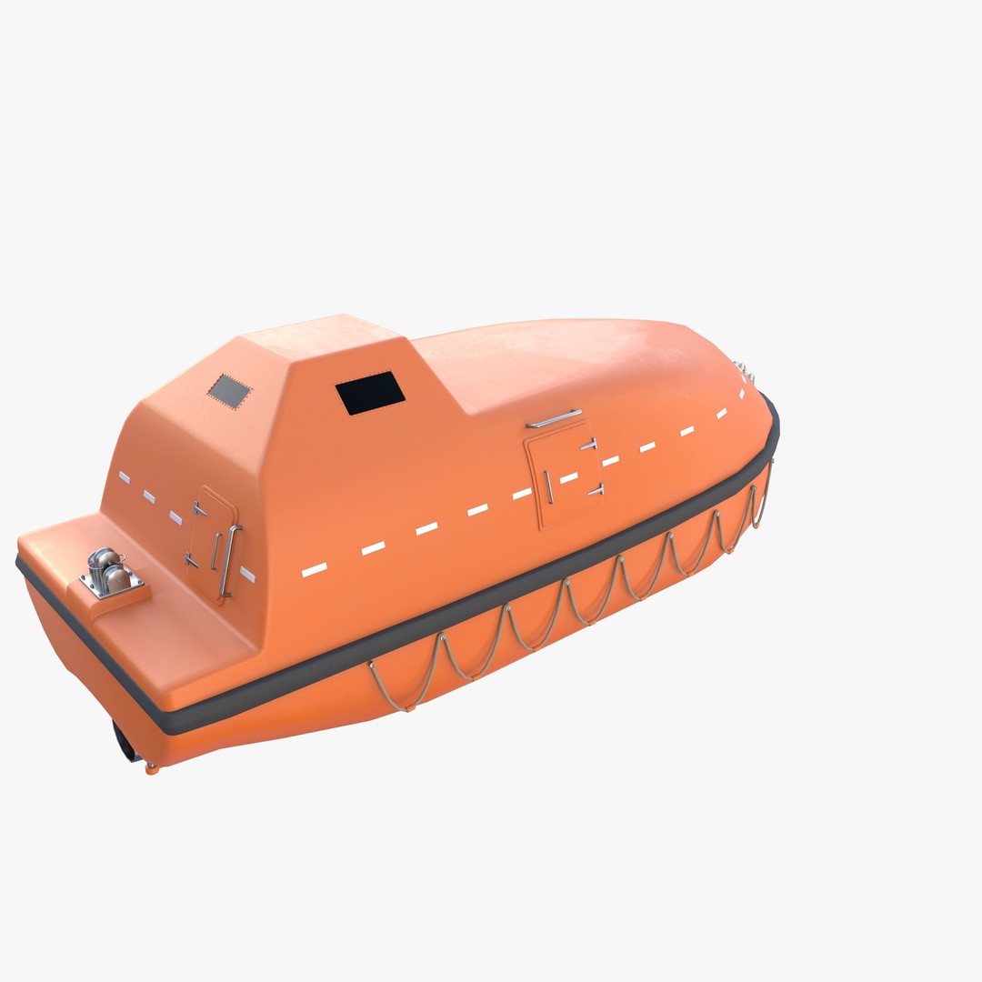 Life Boat 3D Model – High Poly PBR Asset, Blender, FBX, OBJ - View 15
