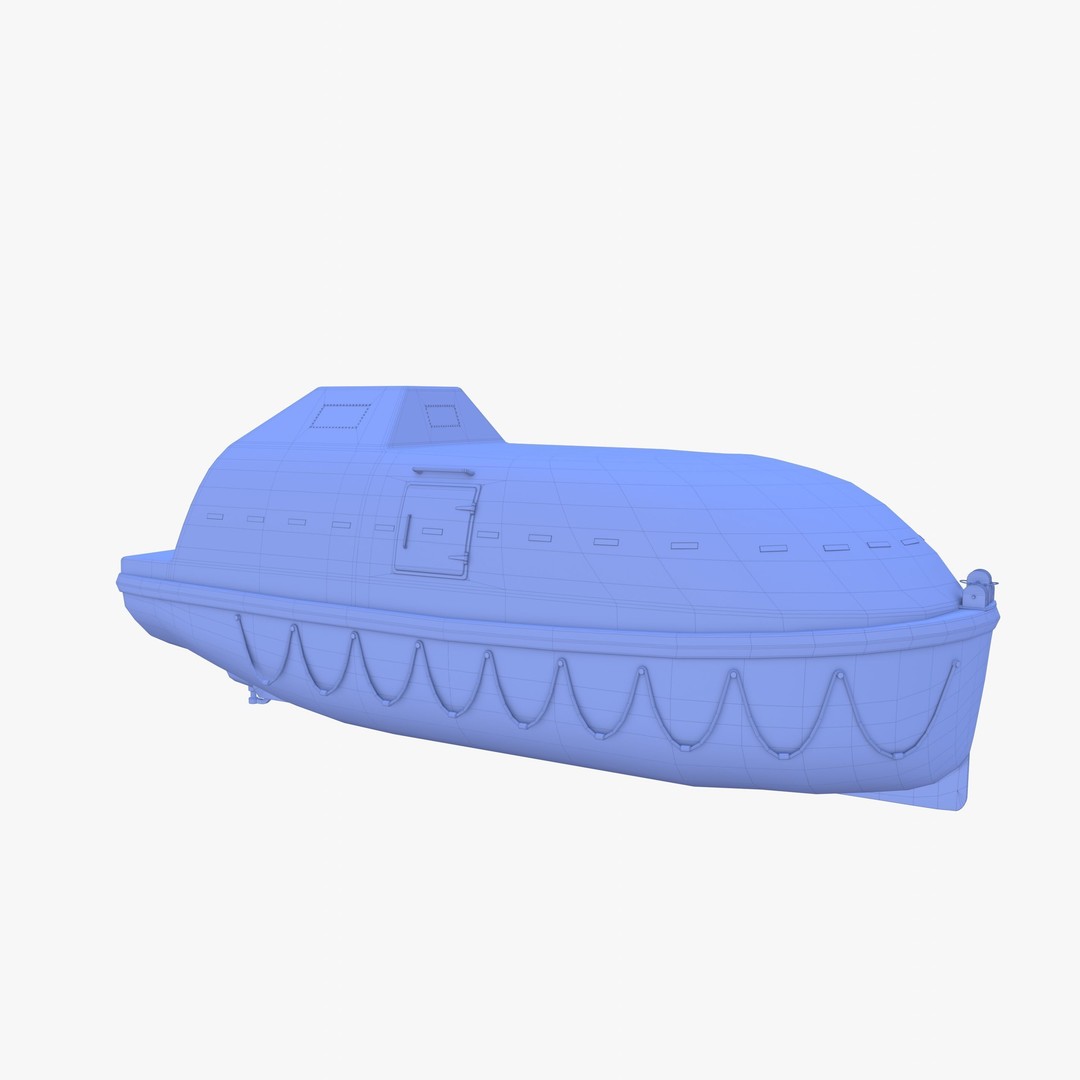 Life Boat 3D Model – High Poly PBR Asset, Blender, FBX, OBJ - View 16